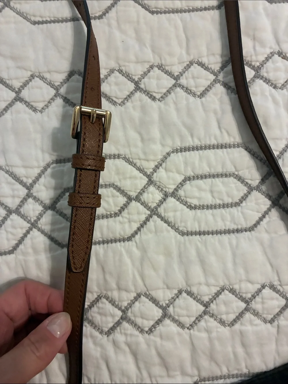 NWOT!!! Michael Kors Dark Brown Monogram Crossbody with Gold Charm